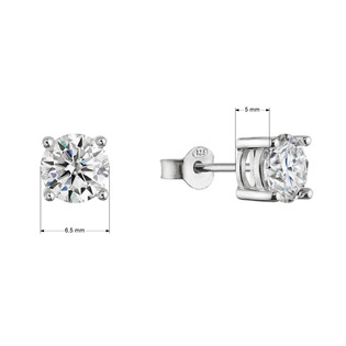 EG1893 Stříbrné náušnice ELEN moissanite