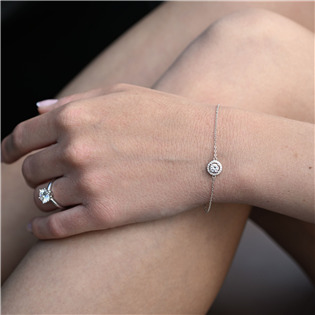 EG1898 Stříbrný náramek AMELIA moissanite