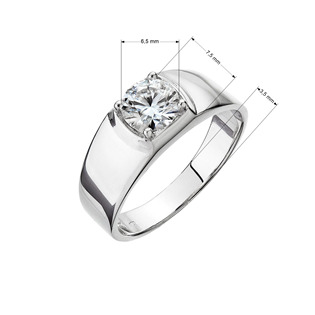 EG1902-52 Stříbrný prsten LEO moissanite