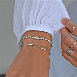 EG1903 Stříbrný tenisový náramek CHLOE moissanite