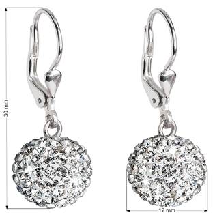 EG2000-CR Stříbrné náušnice kuličky s krystaly Crystals from Swarovski® Crystal