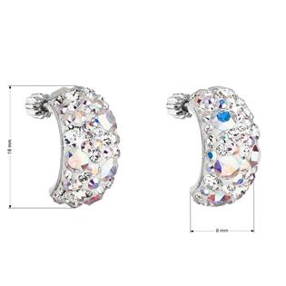 EG2002-AB Stříbrné šroubovací náušnice s krystaly Crystals from Swarovski® AB