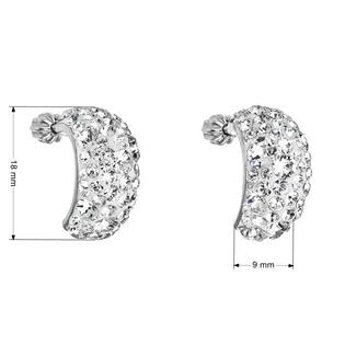 EG2002-CR Stříbrné šroubovací náušnice s krystaly Crystals from Swarovski®, Crystal