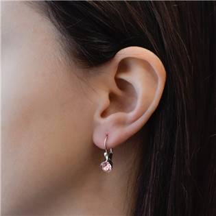 EG2015-LR Stříbrné náušnice s krystaly Crystals from Swarovski® Light Rose