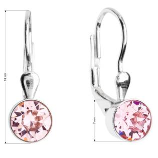 EG2015-LR Stříbrné náušnice s krystaly Crystals from Swarovski® Light Rose