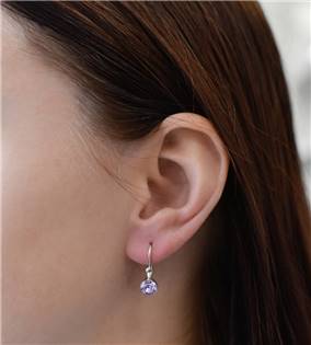 EG2015-VI Stříbrné náušnice s krystaly Crystals from Swarovski® Violet