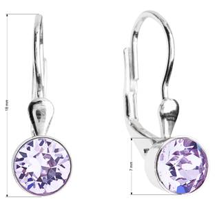 EG2015-VI Stříbrné náušnice s krystaly Crystals from Swarovski® Violet