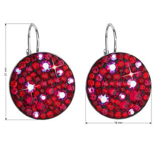 EG2026-CH Stříbrné náušnice s krystaly Crystals from Swarovski® Cherry