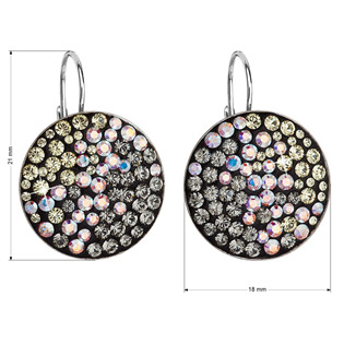 EG2026-MN Stříbrné náušnice visací s krystaly Swarovski, Moonlight