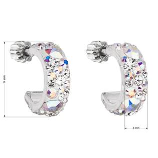 EG2031-AB Stříbrné náušnice kruhy s krystaly Crystals from Swarovski® AB