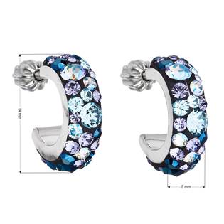 EG2031-BS Stříbrné náušnice kruhy s krystaly Crystals from Swarovski® Blue Style