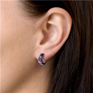 EG2031-GX Stříbrné náušnice kruhy s krystaly Crystals from Swarovski®, Galaxy