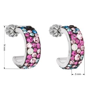 EG2031-GX Stříbrné náušnice kruhy s krystaly Crystals from Swarovski®, Galaxy