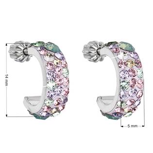 EG2031-SK Stříbrné náušnice kruhy s krystaly Crystals from Swarovski® Sakura