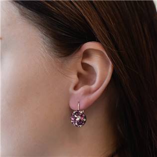 EG2055-AM Stříbrné náušnice s krystaly Crystals from Swarovski® Amethyst