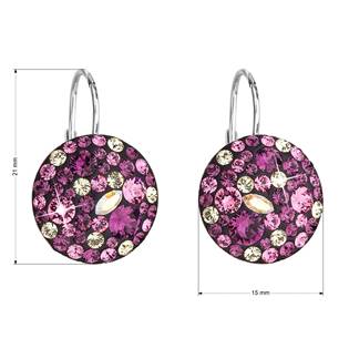 EG2055-AM Stříbrné náušnice s krystaly Crystals from Swarovski® Amethyst