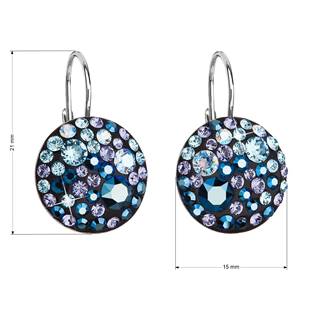 EG2055-BS Stříbrné náušnice s krystaly Crystals from Swarovski® Blue Style