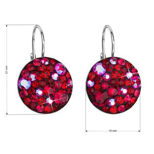 EG2055-CH Stříbrné náušnice s krystaly Crystals from Swarovski® Cherry