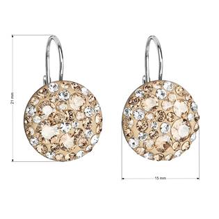 EG2055-GD Stříbrné náušnice s krystaly Crystals from Swarovski® Gold