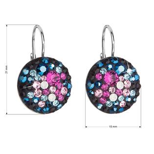 EG2055-GX Stříbrné náušnice s krystaly Crystals from Swarovski® Galaxy