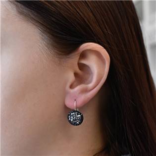 EG2055-HM Stříbrné náušnice s krystaly Crystals from Swarovski® Hematite
