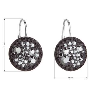 EG2055-HM Stříbrné náušnice s krystaly Crystals from Swarovski® Hematite