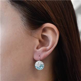 EG2055-LT Stříbrné náušnice s krystaly Crystals from Swarovski® Light Turquoise