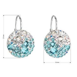 EG2055-LT Stříbrné náušnice s krystaly Crystals from Swarovski® Light Turquoise
