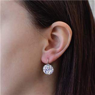 EG2055-VI Stříbrné náušnice s krystaly Crystals from Swarovski® Violet