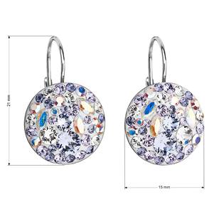 EG2055-VI Stříbrné náušnice s krystaly Crystals from Swarovski® Violet