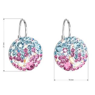 EG2055-WL Stříbrné náušnice s krystaly Crystals from Swarovski® Water Lilly