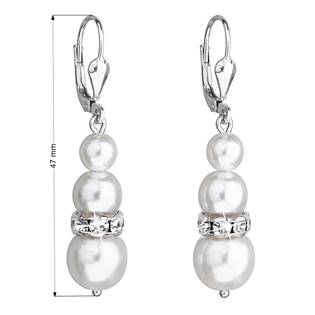 EG2069-CR Stříbrné náušnice s perličkami Crystals from Swarovski® White