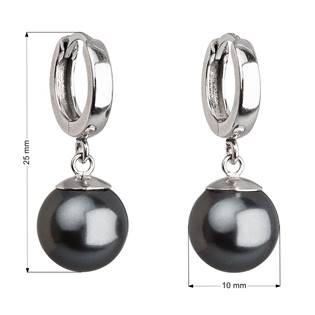 EG2071-GR Stříbrné náušnice s perlou Crystals from Swarovski® Grey