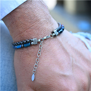 EG2384 Ocelový náramek s hematitem