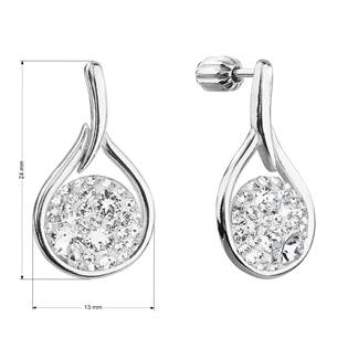 EG2882-CR Stříbrné visací náušnice kapky se Swarovski krystaly