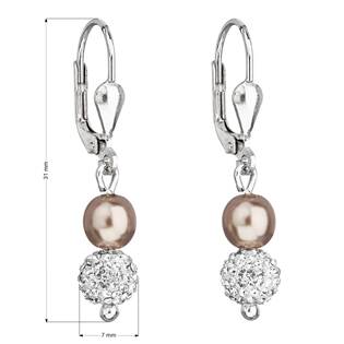 EG2927-BR Stříbrné náušnice visací s Preciosa krystaly