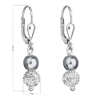 EG2927-GR Stříbrné náušnice visací s Preciosa krystaly