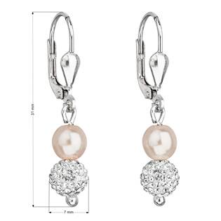EG2927-RO Stříbrné náušnice visací s Preciosa krystaly