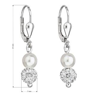 EG2927-WH Stříbrné náušnice visací s Preciosa krystaly