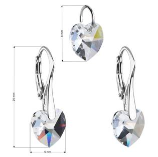 EG3046-CR Sada náušnic a přívěšku se srdíčky Crystals from Swarovski® Crystal