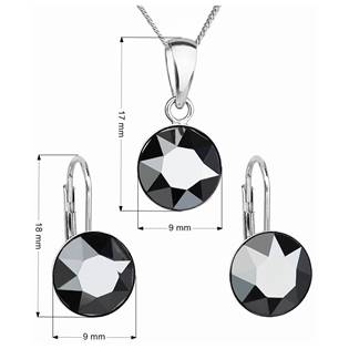 EG3054-HM Sada stříbrných šperků s kameny Crystals from Swarovski® Hematite