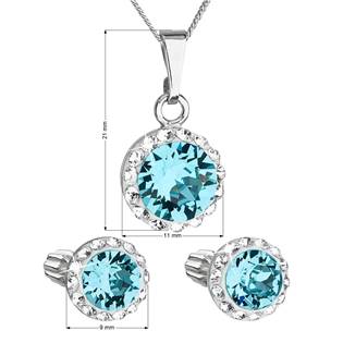 EG3183-Q Sada šperků s krystaly Swarovski náušnice, řetízek a přívěsek