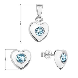 EG3197-AQ Sada šperků s krystaly Swarovski náušnice a přívěsek
