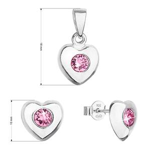 EG3197-RO Sada šperků s krystaly Swarovski náušnice a přívěsek