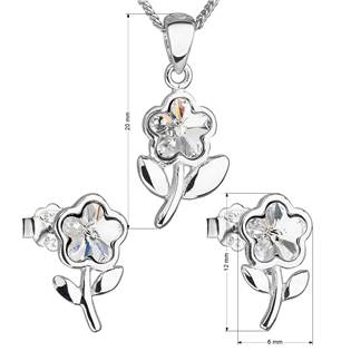 EG3204-CR Sada šperků s krystaly Swarovski náušnice, řetízek a přívěsek