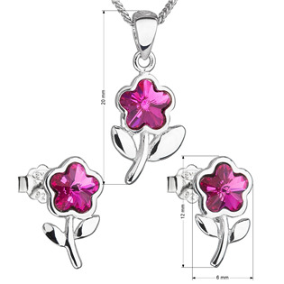 EG3204-F Sada šperků s krystaly Swarovski, Fuchsia