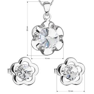 EG3205-CR Sada šperků s krystaly Swarovski náušnice, řetízek a přívěsek