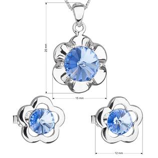 EG3205-LS Sada šperků s krystaly Swarovski náušnice, řetízek a přívěsek