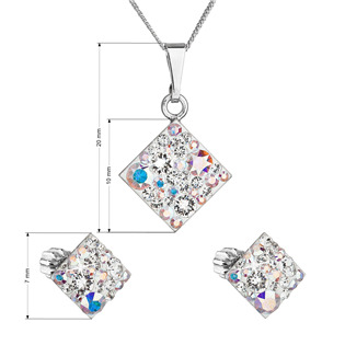 EG3230 Sada šperků s krystaly Swarovski náušnice, řetízek a přívěsek