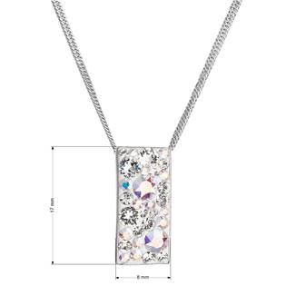 EG4257-AB Stříbrný náhrdelník se Swarovski krystaly, AB